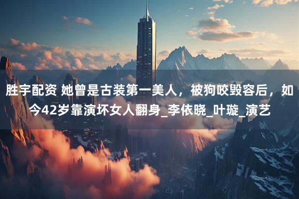 胜宇配资 她曾是古装第一美人，被狗咬毁容后，如今42岁靠演坏女人翻身_李依晓_叶璇_演艺