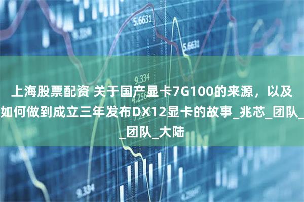 上海股票配资 关于国产显卡7G100的来源，以及砺算如何做到成立三年发布DX12显卡的故事_兆芯_团队_大陆